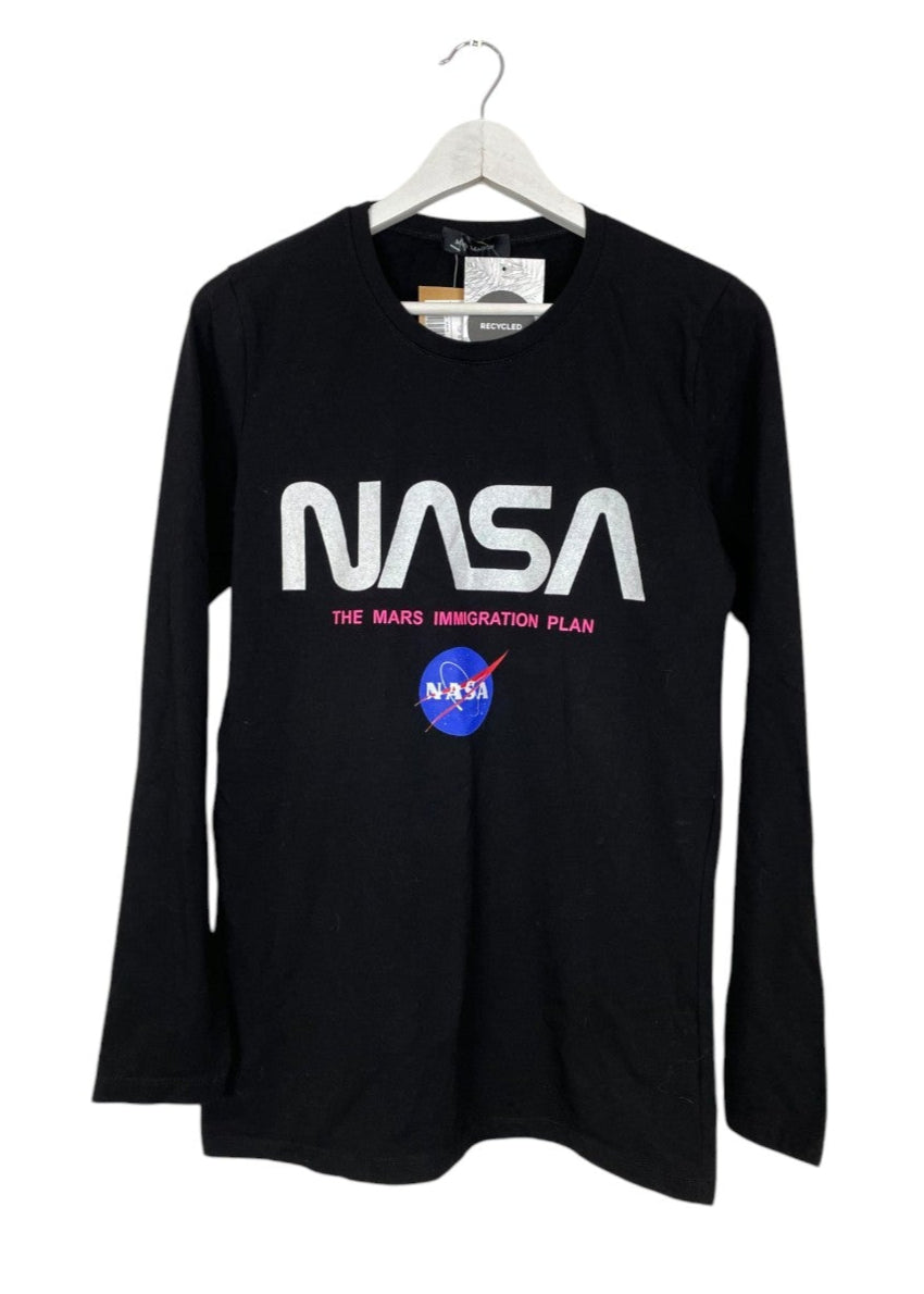 Μακρυμάνικη Γυναικεία Μπλούζα  NASA σε Μαύρο χρώμα (Medium)