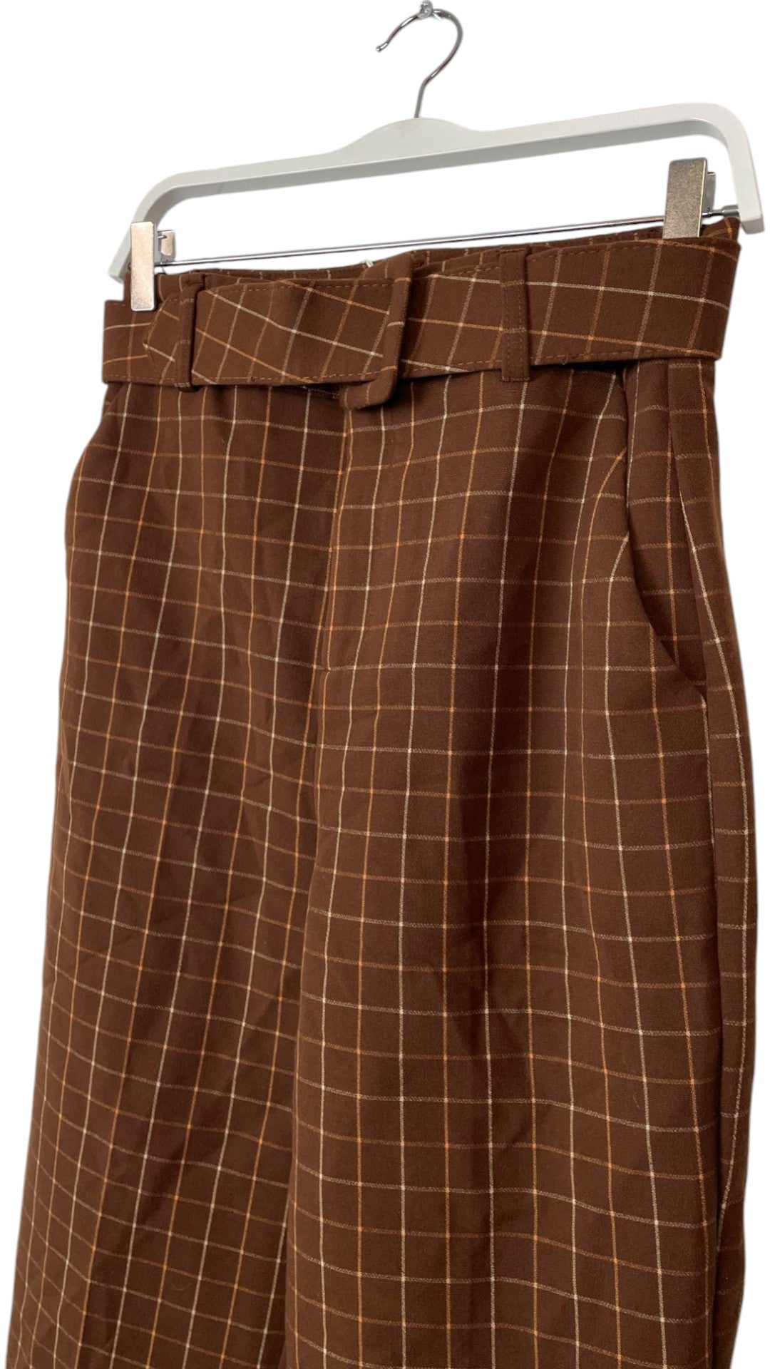 Stock Καρό Γυναικείο Παντελόνι VERO MODA σε Καφέ χρώμα (Small)