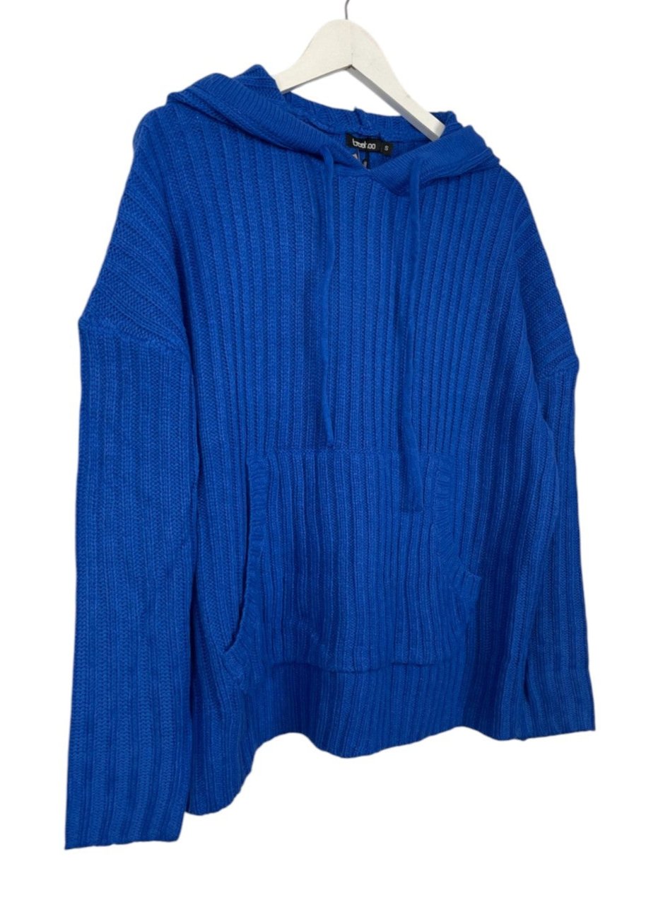 Oversized, Stock Γυναικεία Πλεκτή Μπλούζα/Πουλόβερ BOOHOO σε Μπλε χρώμα (Medium)