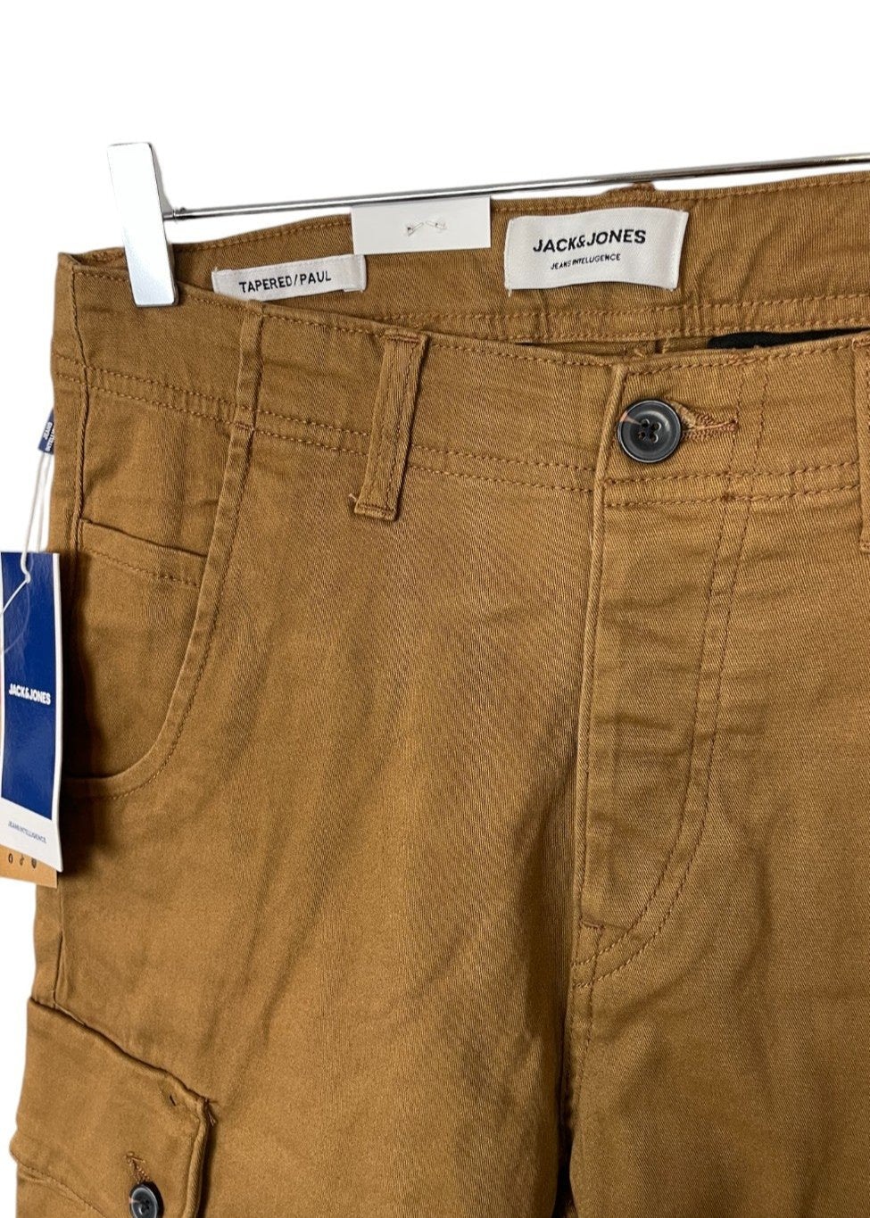 Outlet, Aνδρικό Cargo Παντελόνι JACK & JONES σε Ανοιχτό Καφέ χρώμα (No. 30)