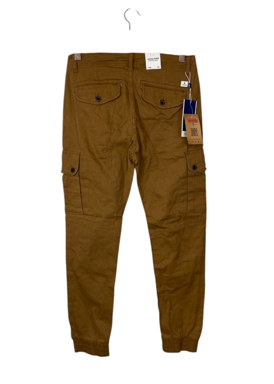 Outlet, Aνδρικό Cargo Παντελόνι JACK & JONES σε Ανοιχτό Καφέ χρώμα (No. 30)