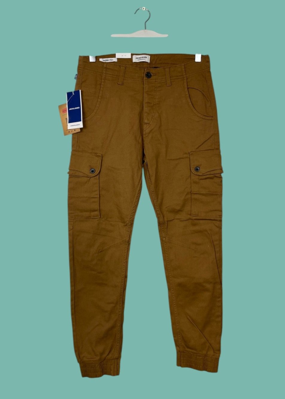 Outlet, Aνδρικό Cargo Παντελόνι JACK & JONES σε Ανοιχτό Καφέ χρώμα (No. 30)
