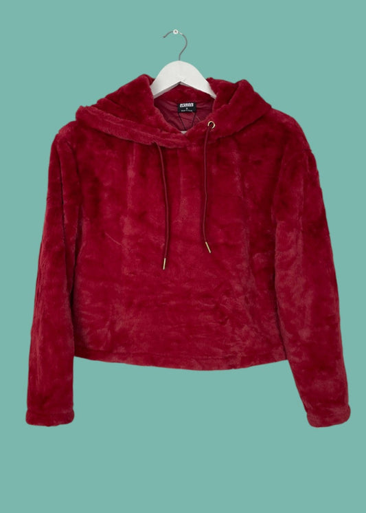 Stock, Γυναικεία Φούτερ Crop Top Μπλούζα URBAN CLASSICS σε Μπορντώ χρώμα (Small)