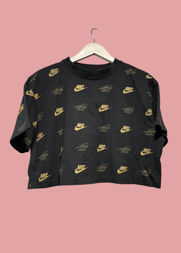 Crop Γυναικεία Μπλούζα - T-Shirt NIKE σε Μαύρο Χρώμα (Medium)