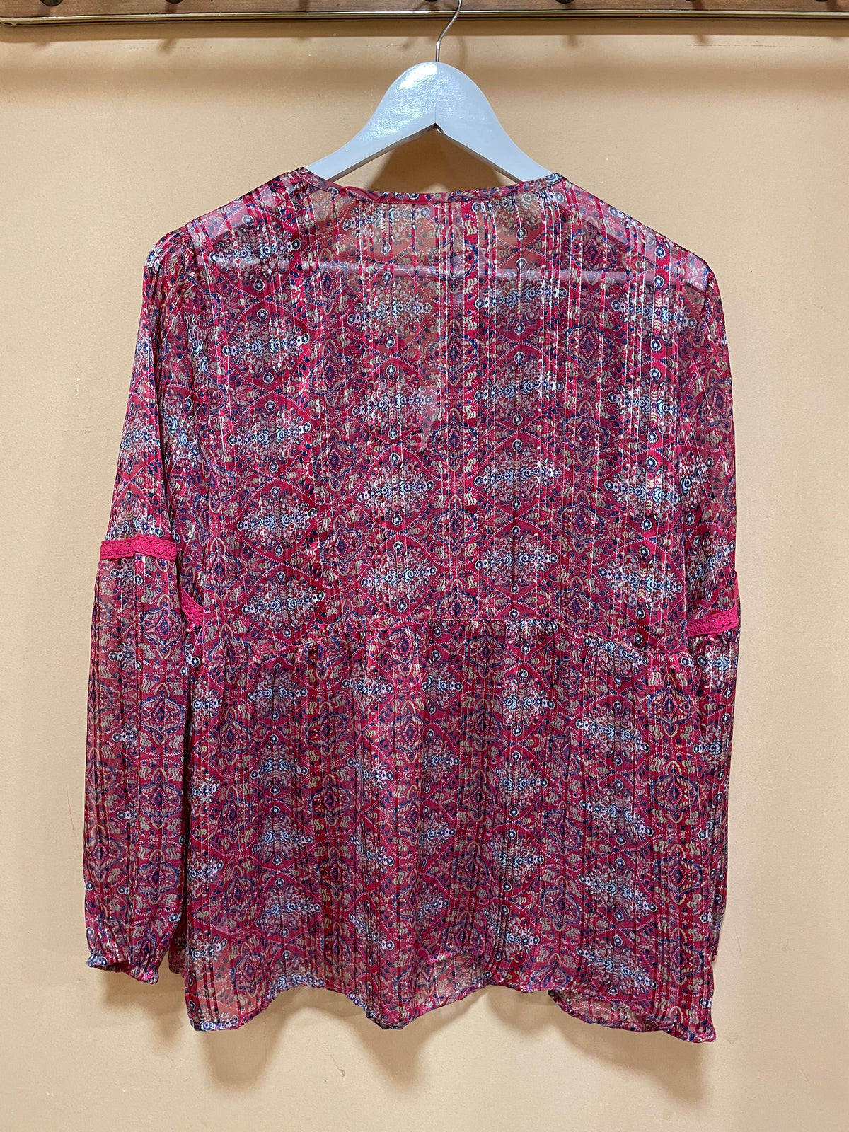 Stock, Boho Γυναικεία Μπλούζα FALMER σε Κερασί Χρώμα (M/L)