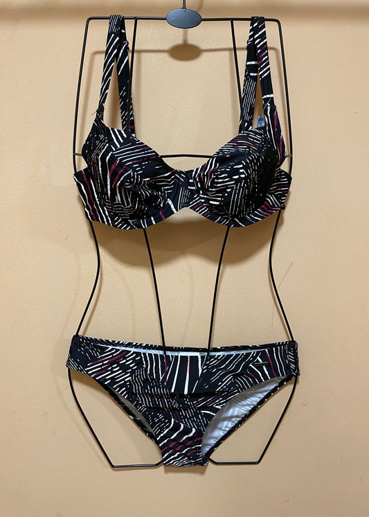 Stock, Εμπριμέ Μπικίνι NATURANA σε Μαύρο χρώμα (Cup B-38 (EUR))