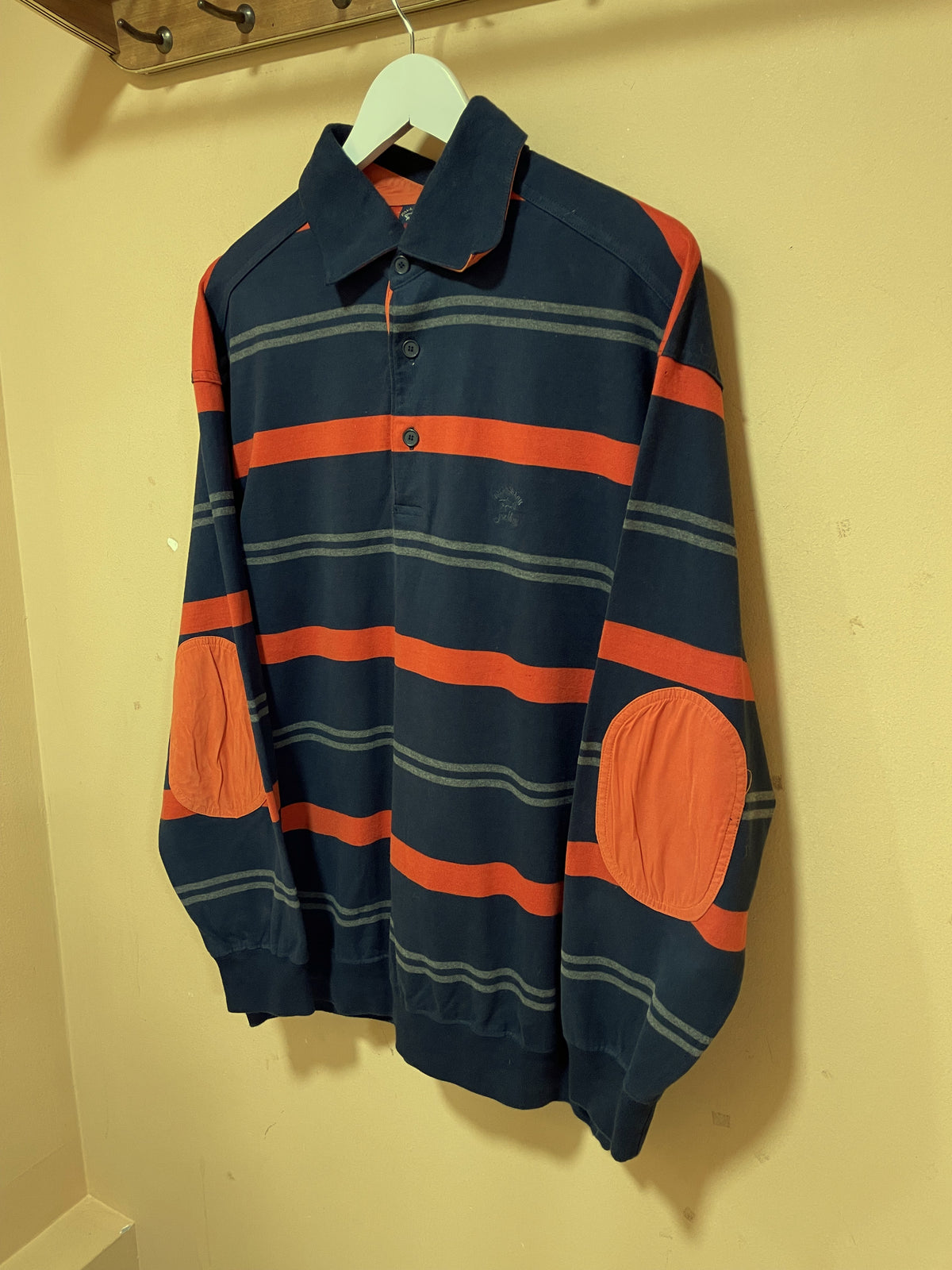 Ανδρική Μακρυμάνικη Polo Style Μπλούζα PAUL & SHARK σε Σκούρο Μπλε - Πορτοκαλί χρώμα (XL)