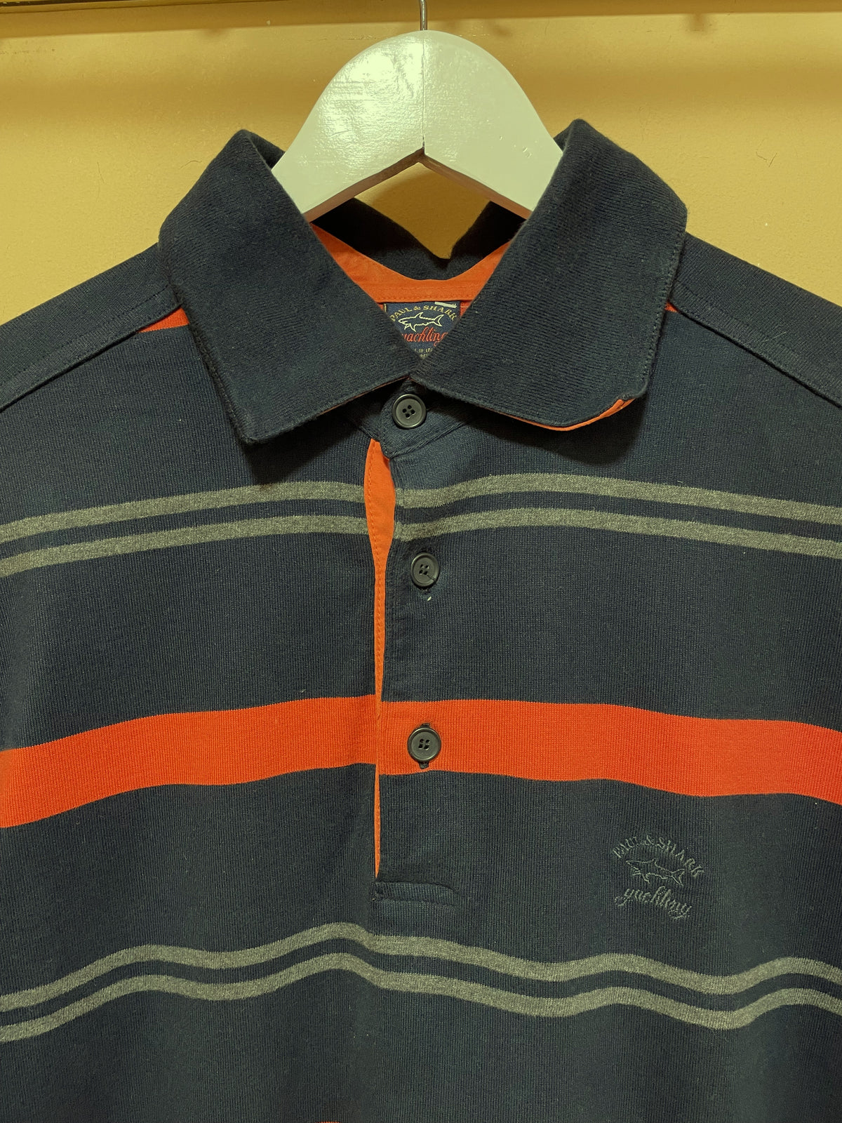Ανδρική Μακρυμάνικη Polo Style Μπλούζα PAUL & SHARK σε Σκούρο Μπλε - Πορτοκαλί χρώμα (XL)