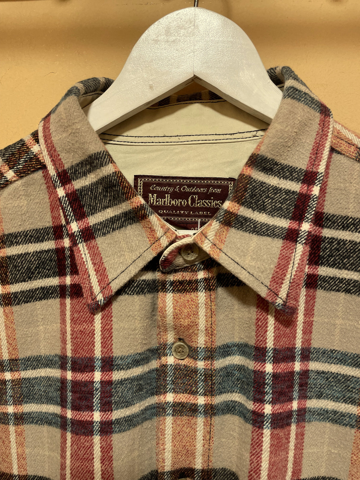 Χονδρό Ανδρικό Πουκάμισο / Flannel MARLBORO CLASSICS σε Nude χρώμα (2XL)